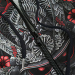 Men's Zip Up Hoodie Samurai Armor in Black and Red