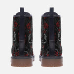 Leather Boots Samurai Armor in Black and Red