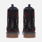 Leather Boots Samurai Armor in Black and Red