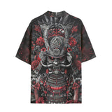 Hawaiian Shirt Samurai Armor in Black and Red