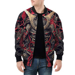 Bomber Jacket Japanese Samurai Collage