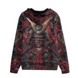 Men's Zip Up Hoodie Japanese Samurai Collage