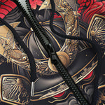 Men's Zip Up Hoodie Japanese Samurai Collage