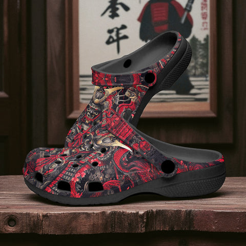 Classic Clogs Japanese Samurai Collage