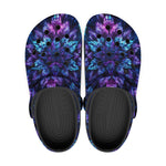 Classic Clogs Vibrant Neon Blue and Purple Leaves