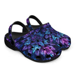 Classic Clogs Vibrant Neon Blue and Purple Leaves