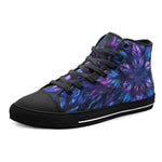High-Top Canvas Shoes Neon Leaves Glowing Edges