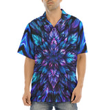 Hawaiian Shirt Neon Leaves Glowing Edges