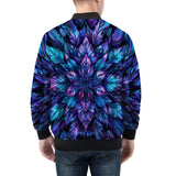 Bomber Jacket Neon Leaves Glowing Edges