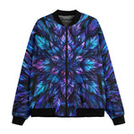 Bomber Jacket Neon Leaves Glowing Edges