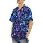 Hawaiian Shirt Neon Leaves Glowing Edges