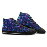 High-Top Canvas Shoes Neon Leaves Glowing Edges