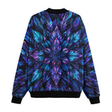 Bomber Jacket Neon Leaves Glowing Edges
