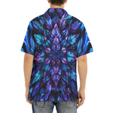 Hawaiian Shirt Neon Leaves Glowing Edges