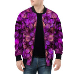 Bomber Jacket Purple Neon Leaves