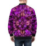Bomber Jacket Purple Neon Leaves
