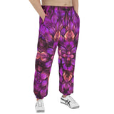 Men's Sweatpants Purple Neon Leaves