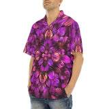 Hawaiian Shirt Purple Neon Leaves