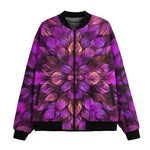 Bomber Jacket Purple Neon Leaves