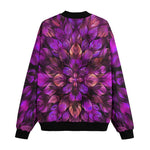 Bomber Jacket Purple Neon Leaves