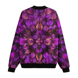 Bomber Jacket Purple Neon Leaves