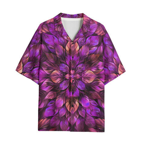 Hawaiian Shirt Purple Neon Leaves