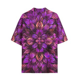 Hawaiian Shirt Purple Neon Leaves