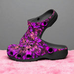 Classic Clogs Purple Neon Leaves