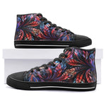 High-Top Canvas Shoes Stained Glass Fractal Design