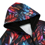 Men's Zip Up Hoodie Stained Glass Fractal Design