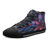 High-Top Canvas Shoes Neon Flower Colorful Leaves