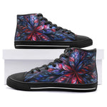 High-Top Canvas Shoes Neon Flower Colorful Leaves