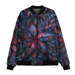Bomber Jacket Neon Flower Colorful Leaves