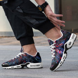 Air Cushion Sneakers Neon Flower Colorful Leaves