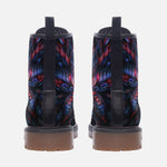 Leather Boots Neon Flower Colorful Leaves