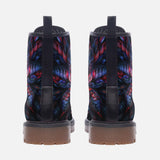 Leather Boots Neon Flower Colorful Leaves