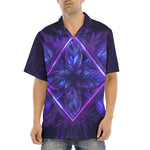 Hawaiian Shirt Neon Blue and Purple Flowers