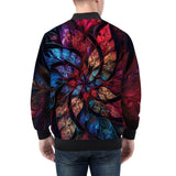 Bomber Jacket Petals in Vibrant Reds and Blues