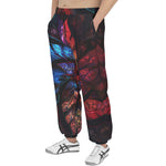 Men's Sweatpants Petals in Vibrant Reds and Blues