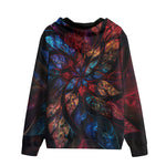 Men's Zip Up Hoodie Petals in Vibrant Reds and Blues