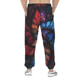 Men's Sweatpants Petals in Vibrant Reds and Blues