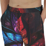 Men's Sweatpants Petals in Vibrant Reds and Blues