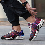 Air Cushion Sneakers Art of Red and Blue Fractal
