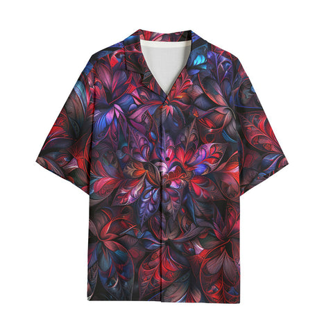 Hawaiian Shirt Art of Red and Blue Fractal