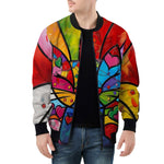 Bomber Jacket Colorful Cat Abstract Shapes