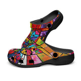 Classic Clogs Colorful Cat Abstract Shapes