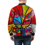 Bomber Jacket Colorful Cat Abstract Shapes