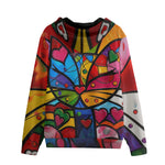 Men's Zip Up Hoodie Colorful Cat Abstract Shapes