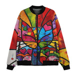 Bomber Jacket Colorful Cat Abstract Shapes