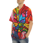 Hawaiian Shirt Colorful Cat Abstract Shapes